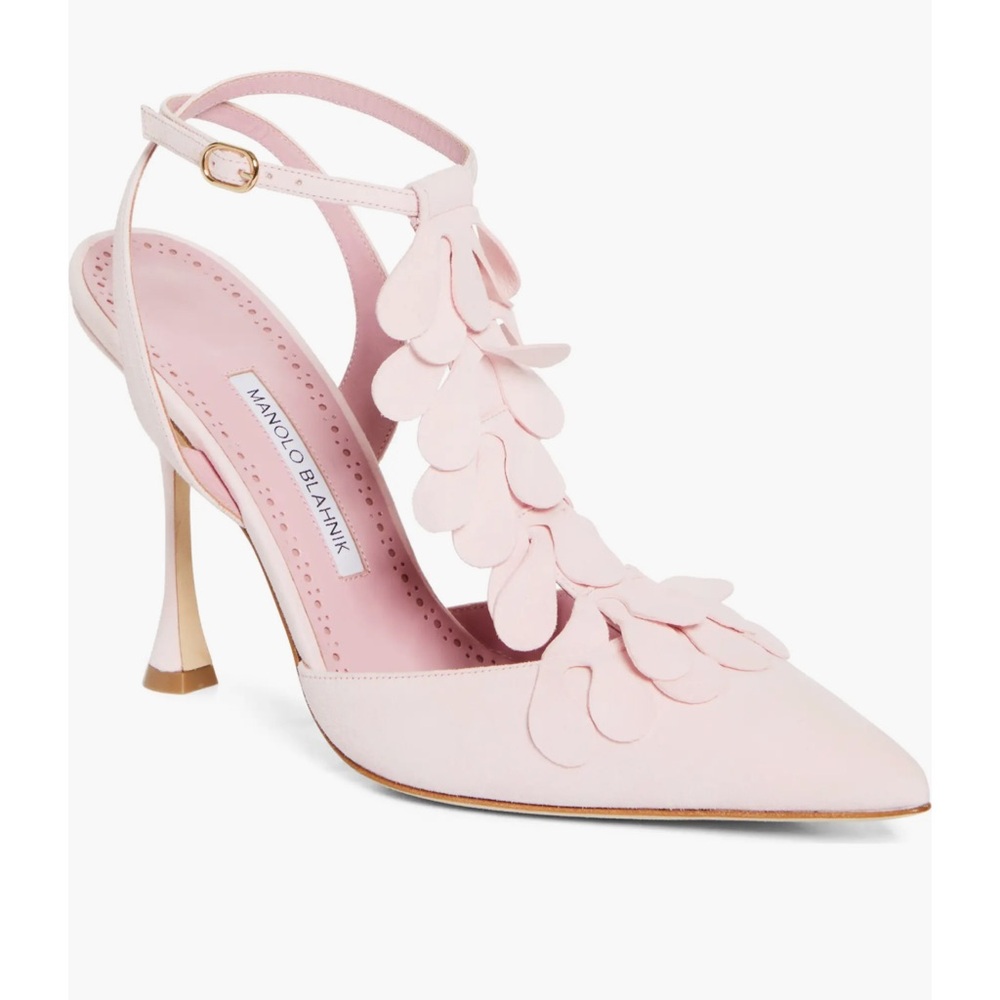 Manolo Blahnik Pink Floral  Marwam T-Strap Pump (Women)
Manolo Blahnik